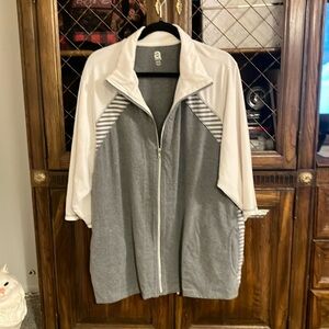 Avenue Gray and White Casual Jacket